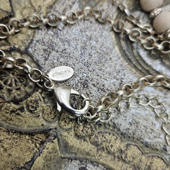 CHICOS Medallion Double-Strand Boho Necklace with Abalone Pendant - Picture 5 of 8